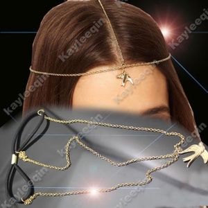 Gold Swallow Bird Crown Hair Cuff Headband